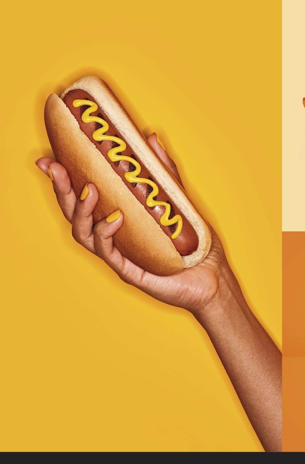 Hand holding an Oscar Mayer hot dog product