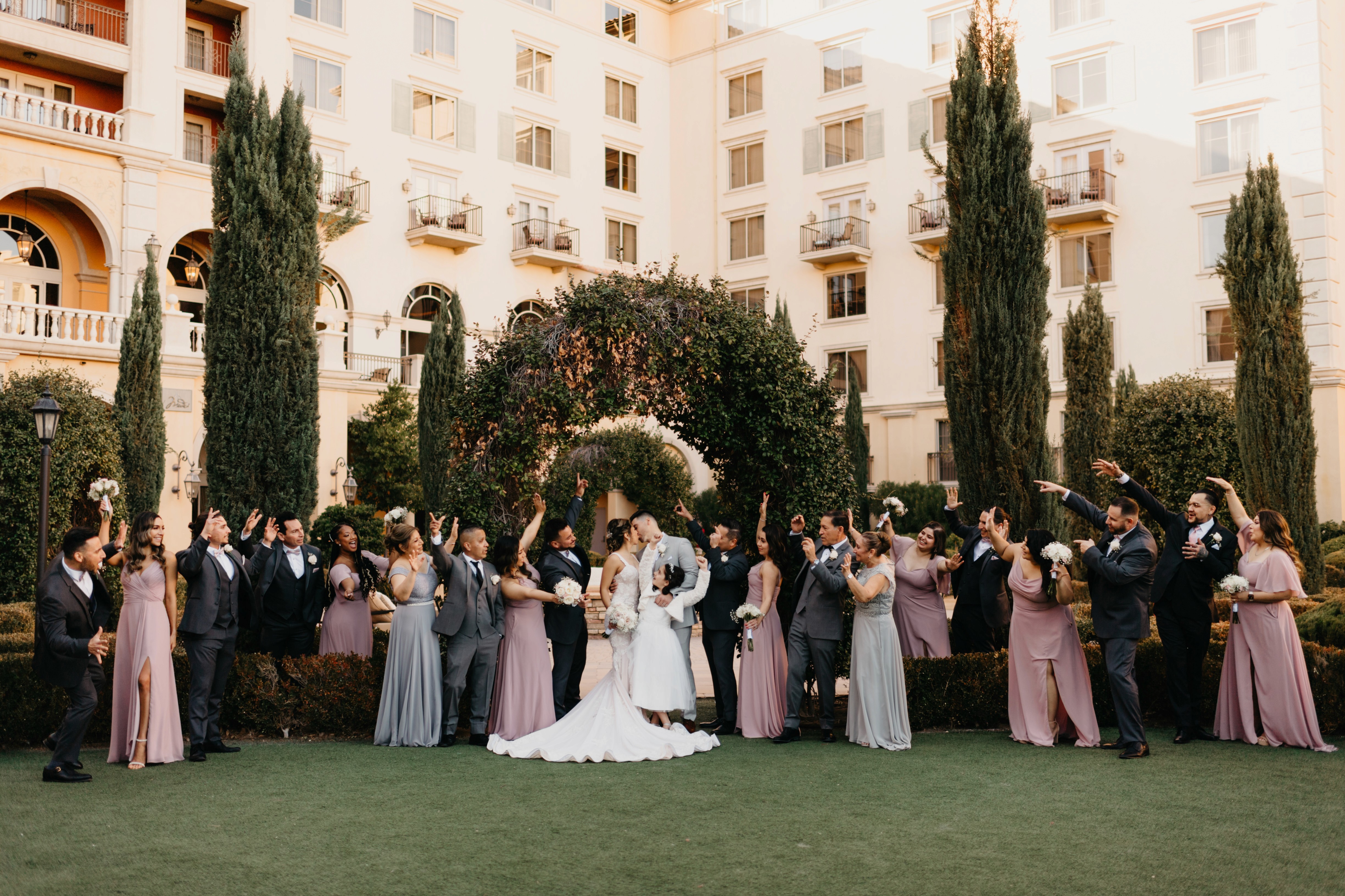 Wedding party portraits at Hilton Lake Las Vegas Resort