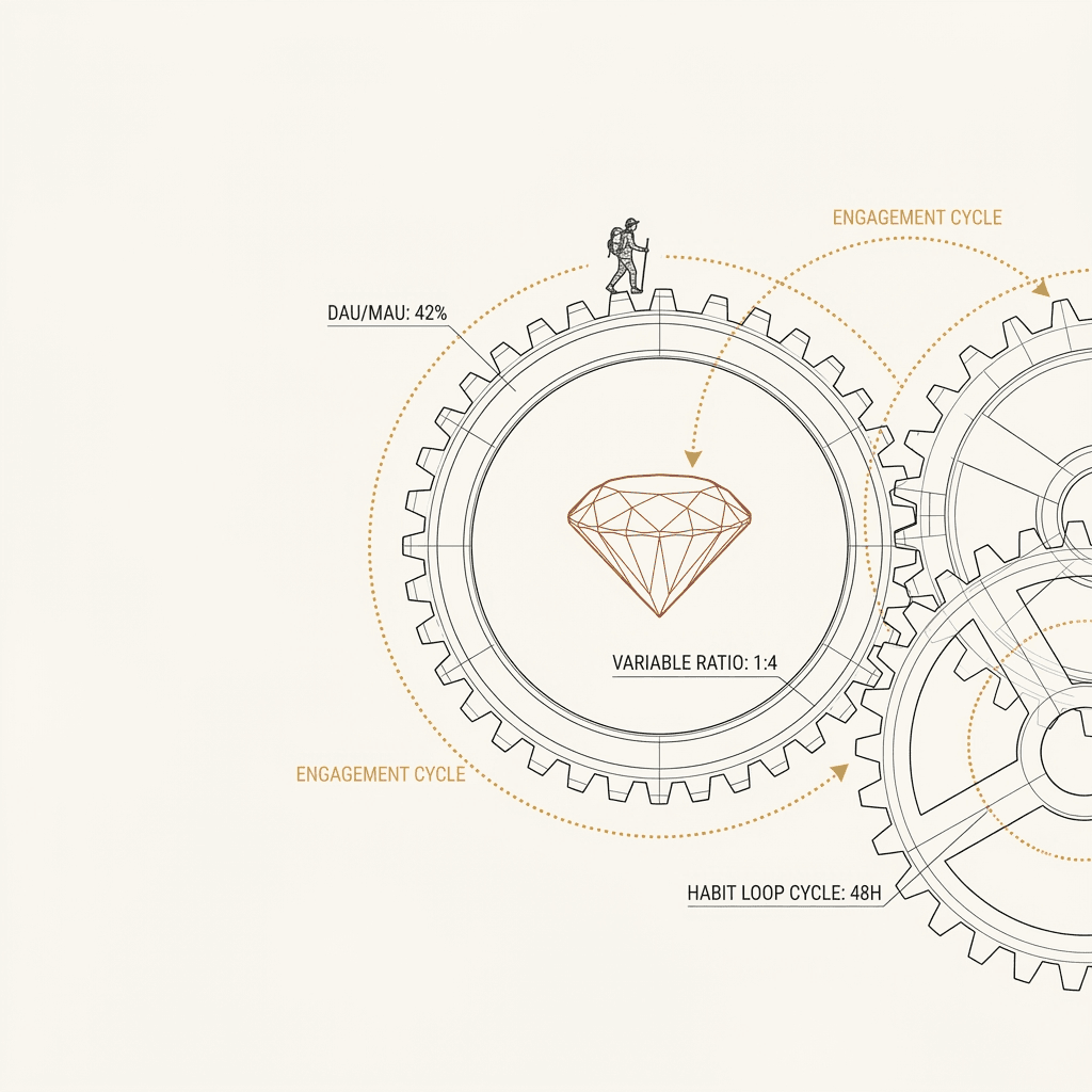 Enchanted game board floating in the sky with glowing runes and mechanical gears