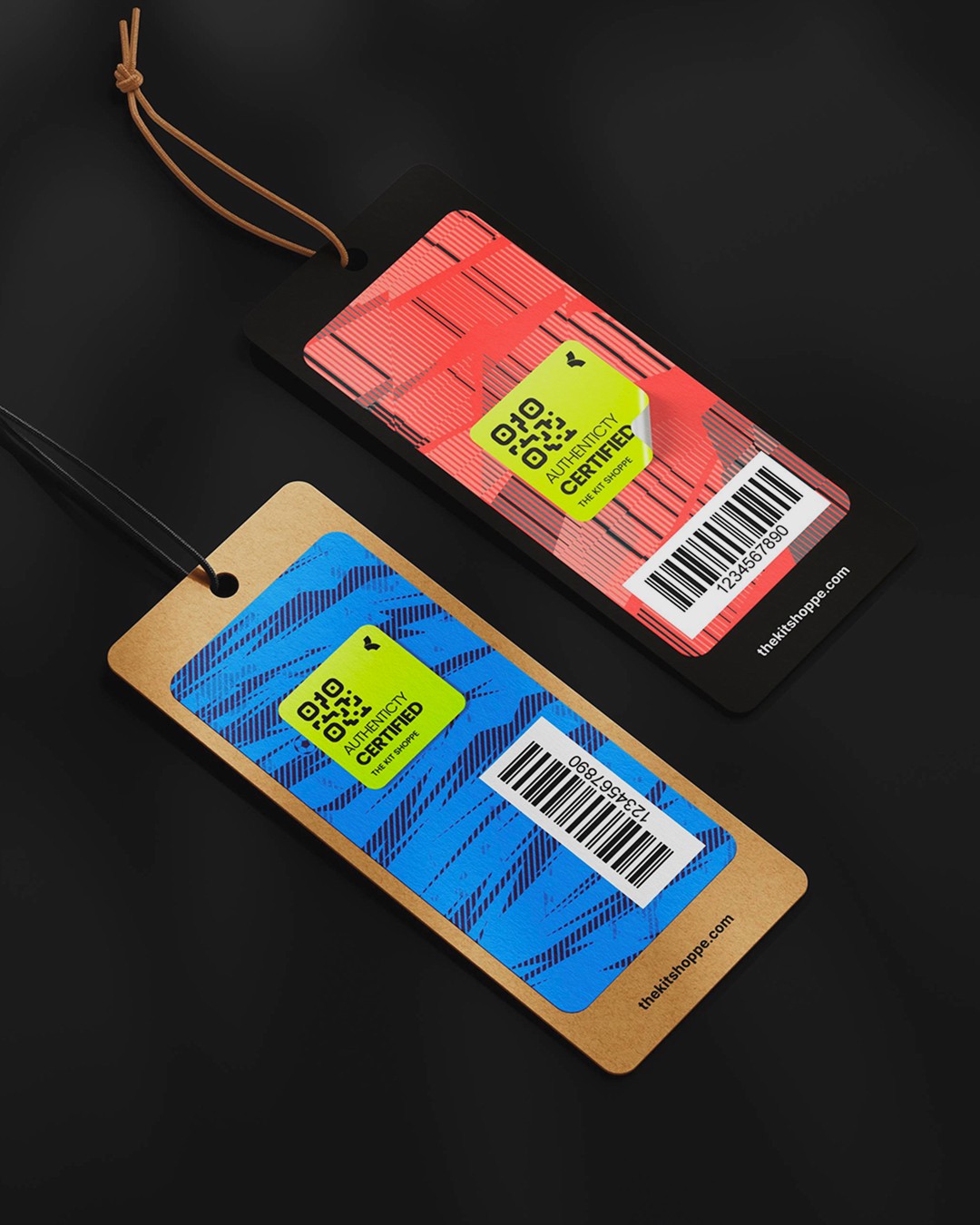 Football Finery price tag with KitLegit authenticity badge