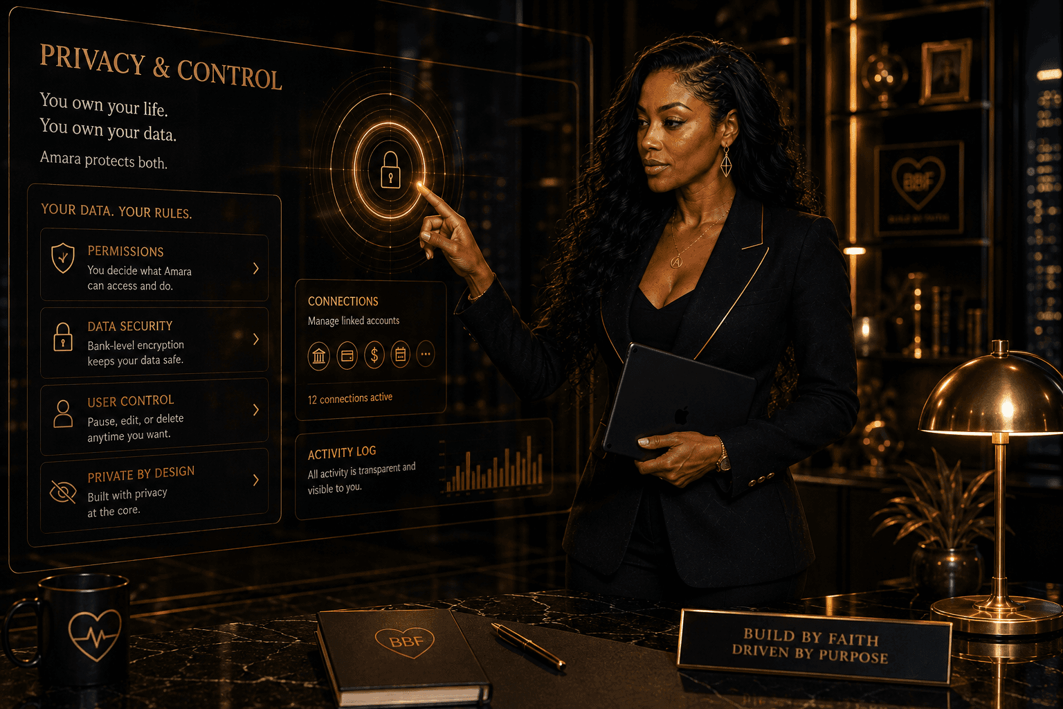 Official Amara privacy and reassurance visual