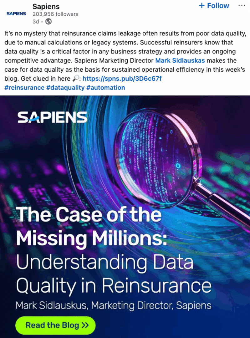 Marketing Spotlight: Sapiens social media marketing