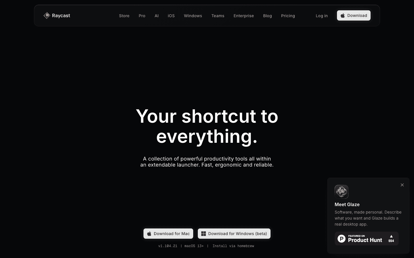 Raycast productivity launcher