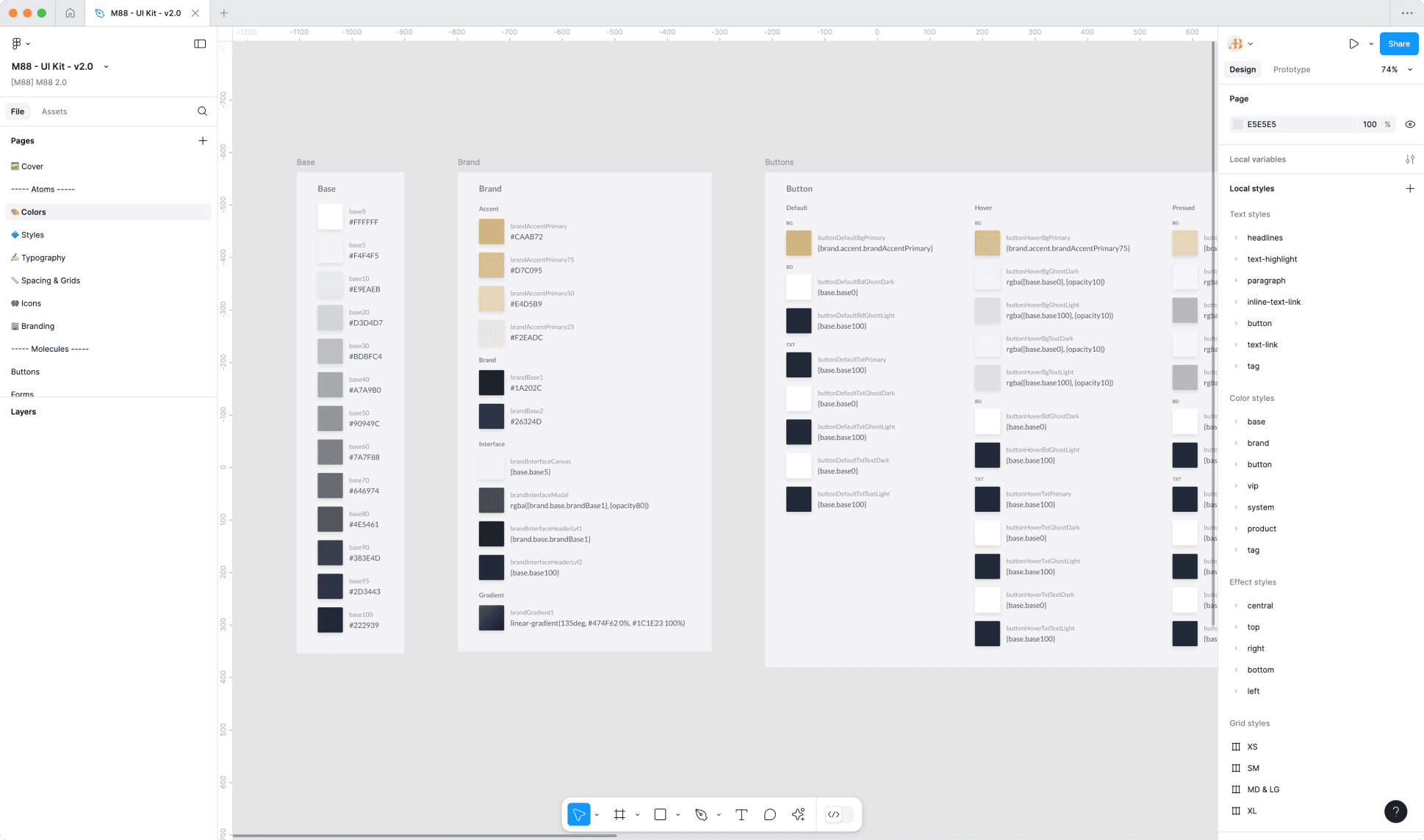 M88's design system colors