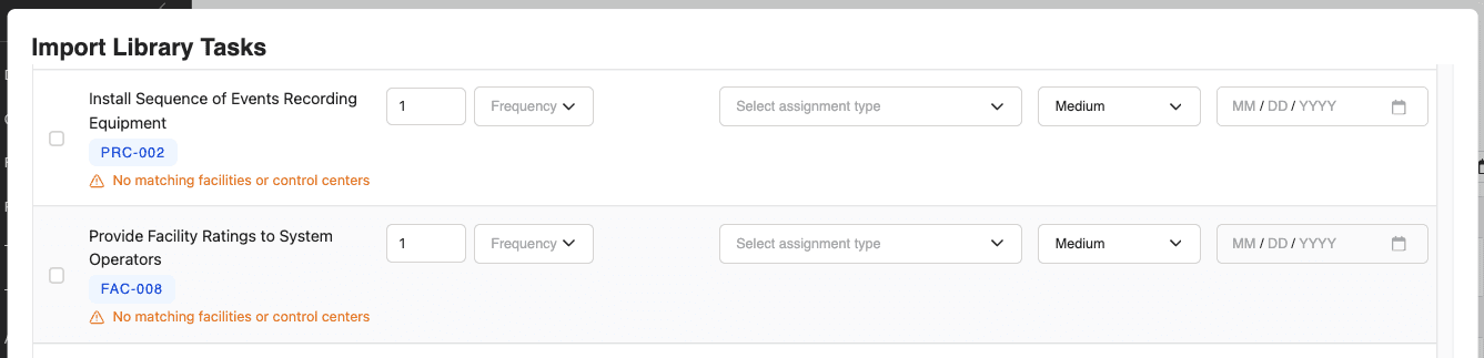 Import Library Tasks