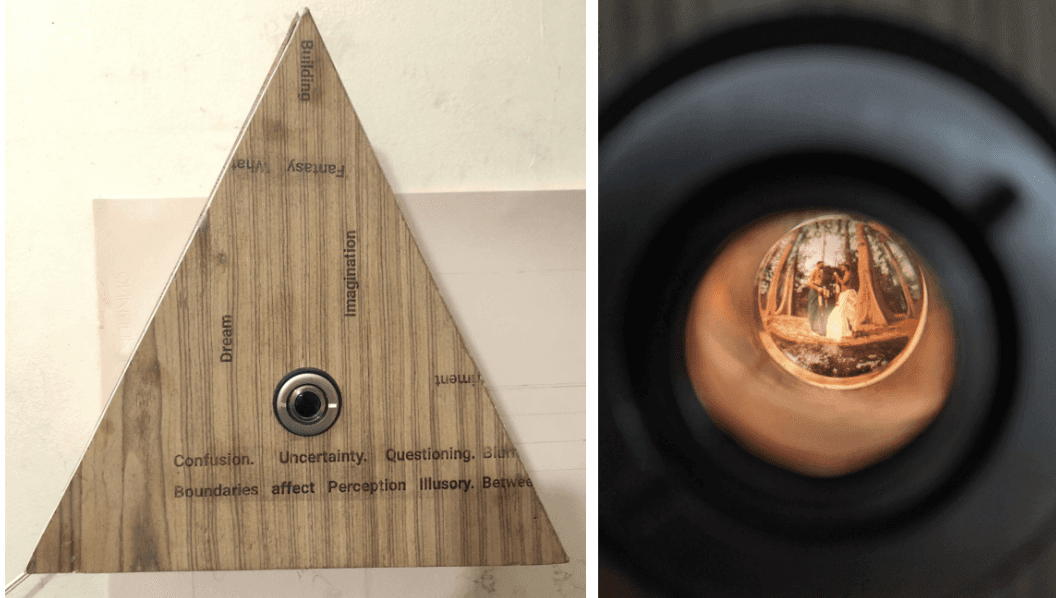 herd of sheep on road painting