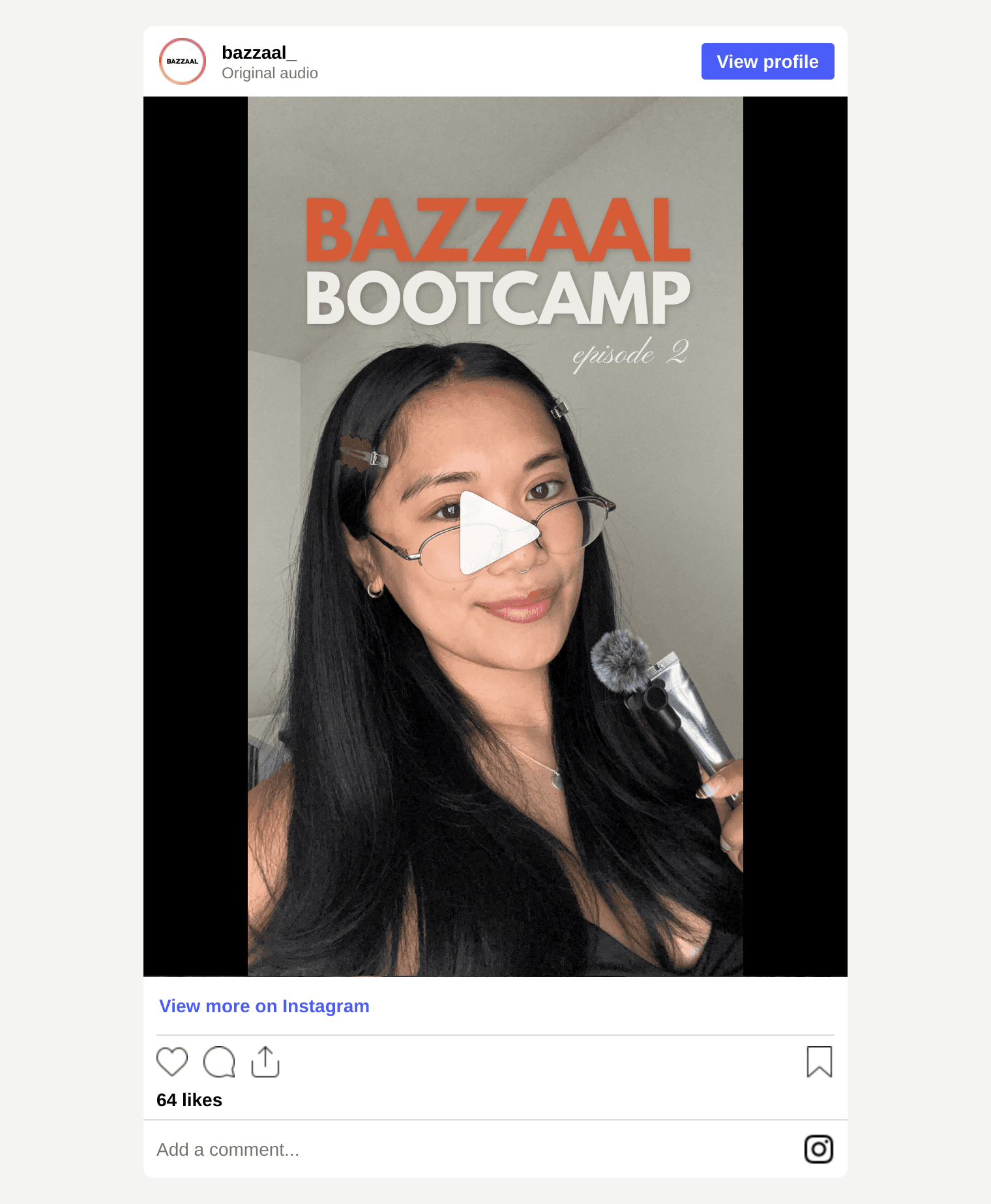 BAZZAAL Bootcamp EP. 2 Instagram reel: how creators can build a community that trusts them