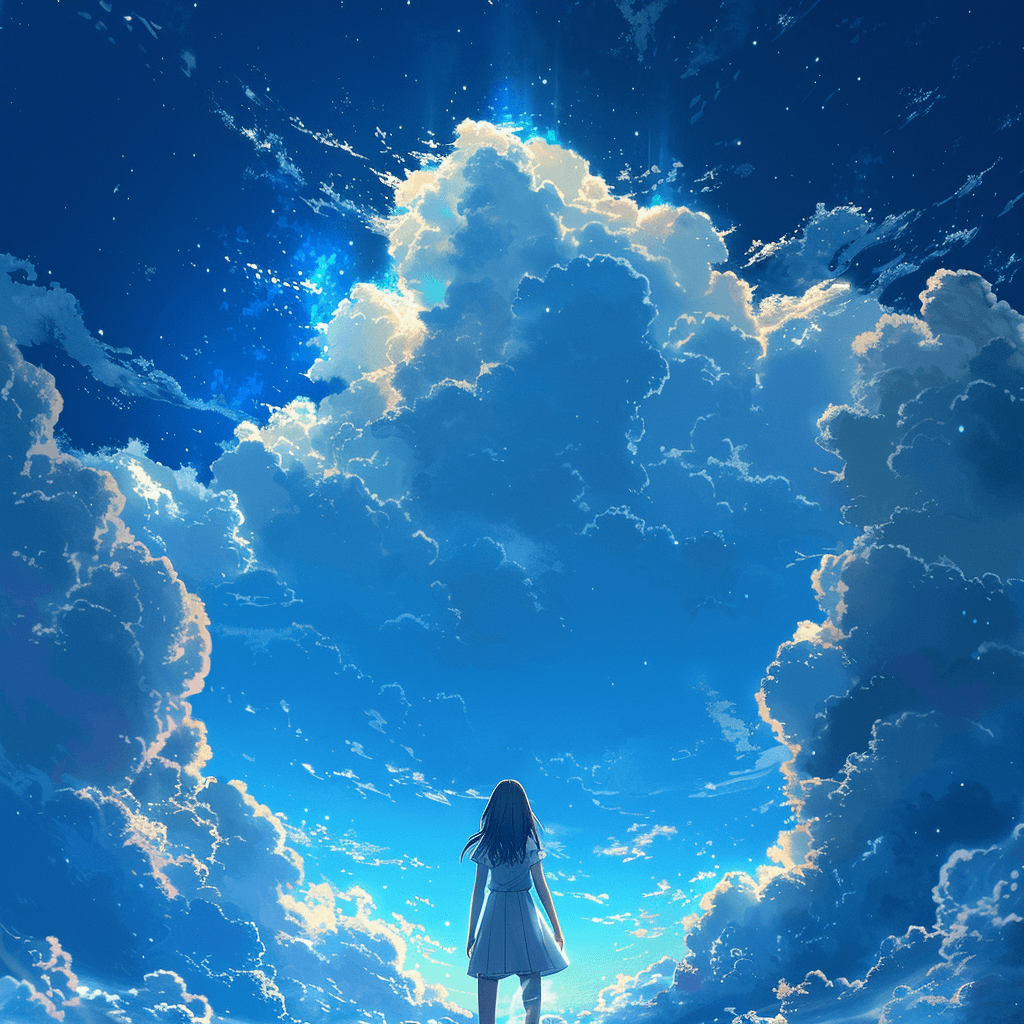 A Girl Looking at Clouds