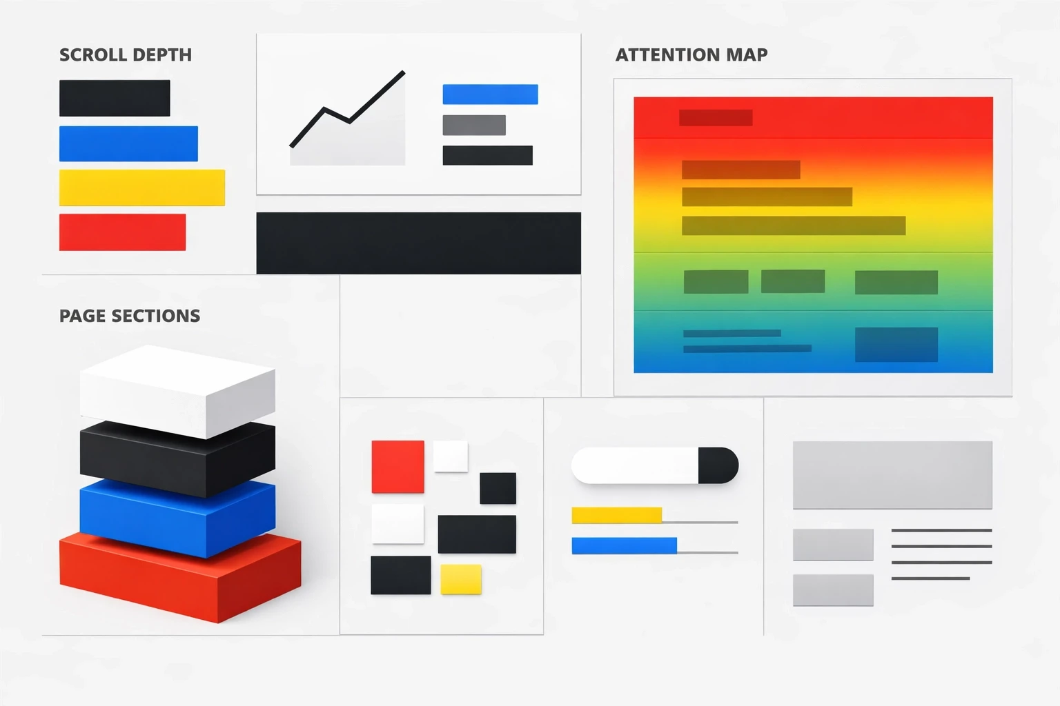 Analytics dashboard and website heatmap showing behavioral data for user intent analysis