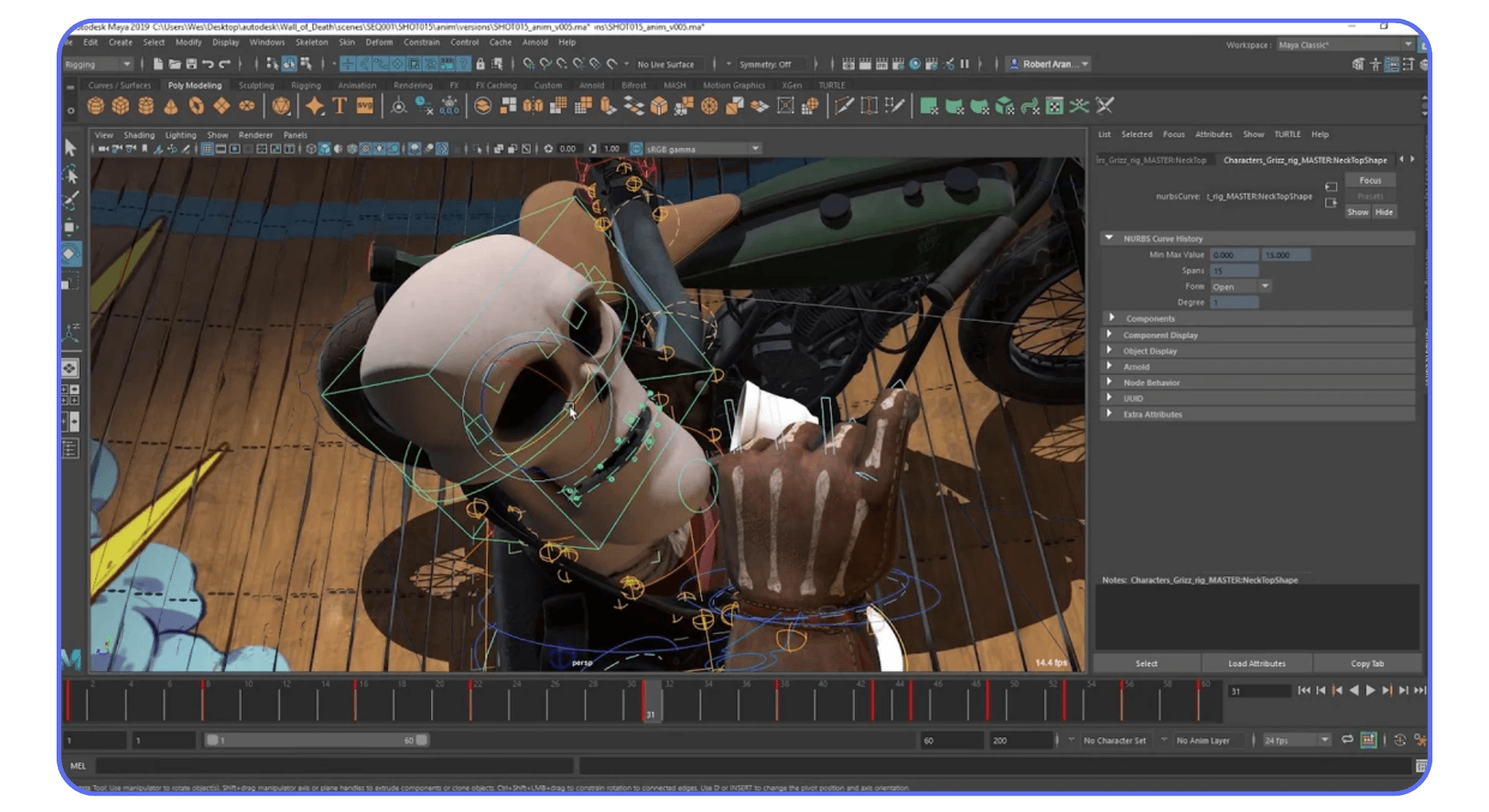 ZBrush viewport showing a mechanical-style part being shaped with Live Boolean and transform tools.