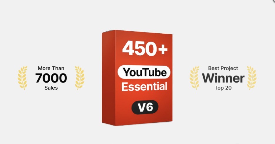 Youtube Essential Library of assets created by EasyEdit is one of the most-used and top-rated preset packages for Youtube editors.