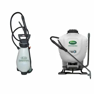 handheld sprayer with a long nozzle, hose, and adjustable strap