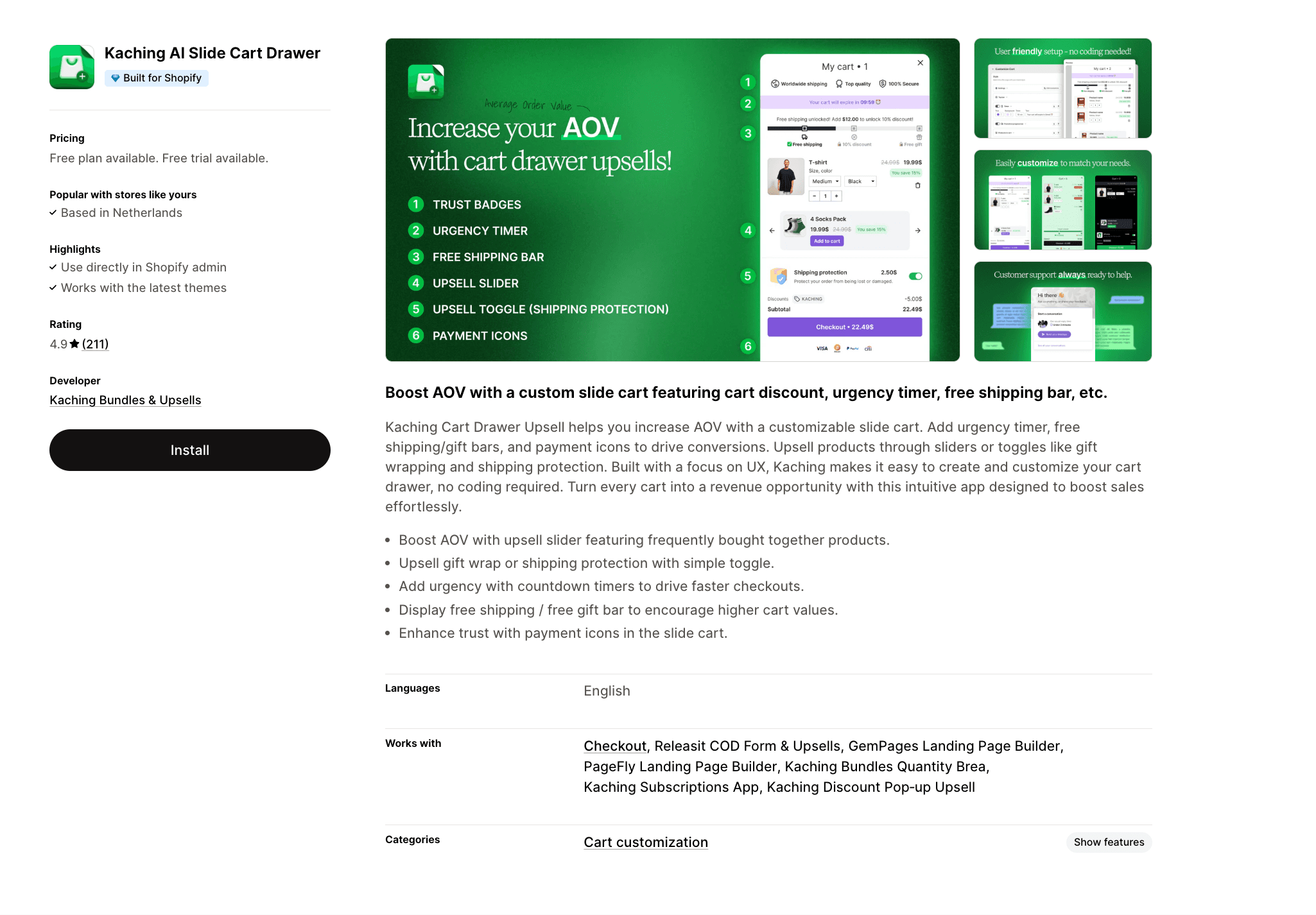 Kaching AI Slide Cart App