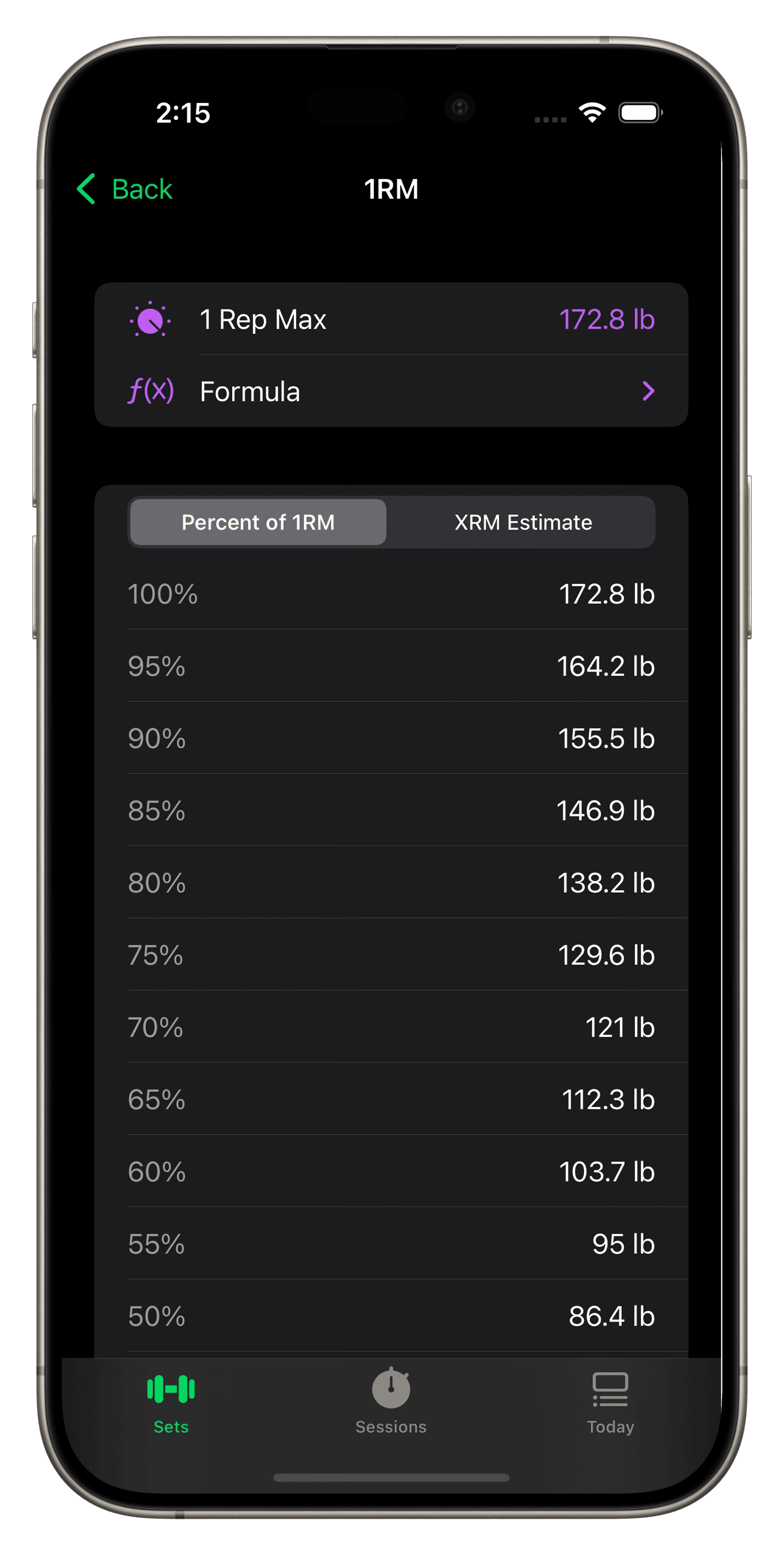 A smartphone screen displaying he Setgraph workout tracking app on the "Sessions" page, organized by activity type and duration. Filters at the top include "All," "Tennis," "Strength Training," and "Stair Climbing." Below, activities for September 2023 are listed with icons, activity names, durations, and dates. Examples include "Stair Climbing: 00:10" on 9/27/23, "Strength Training: 00:57" on 9/27/23, and "Tennis: 01:05" on 9/24/23. The interface is clean, with a "+ Add" button in the top-right corner and navigation options like "Duration" and "Style" at the bottom.