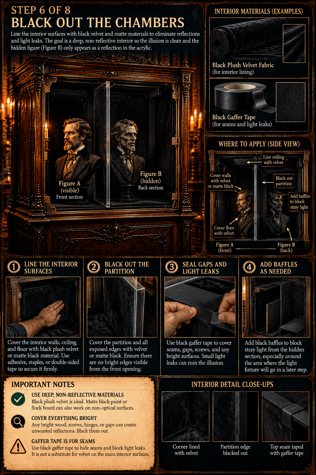 Chamber blackout and baffling diagram
