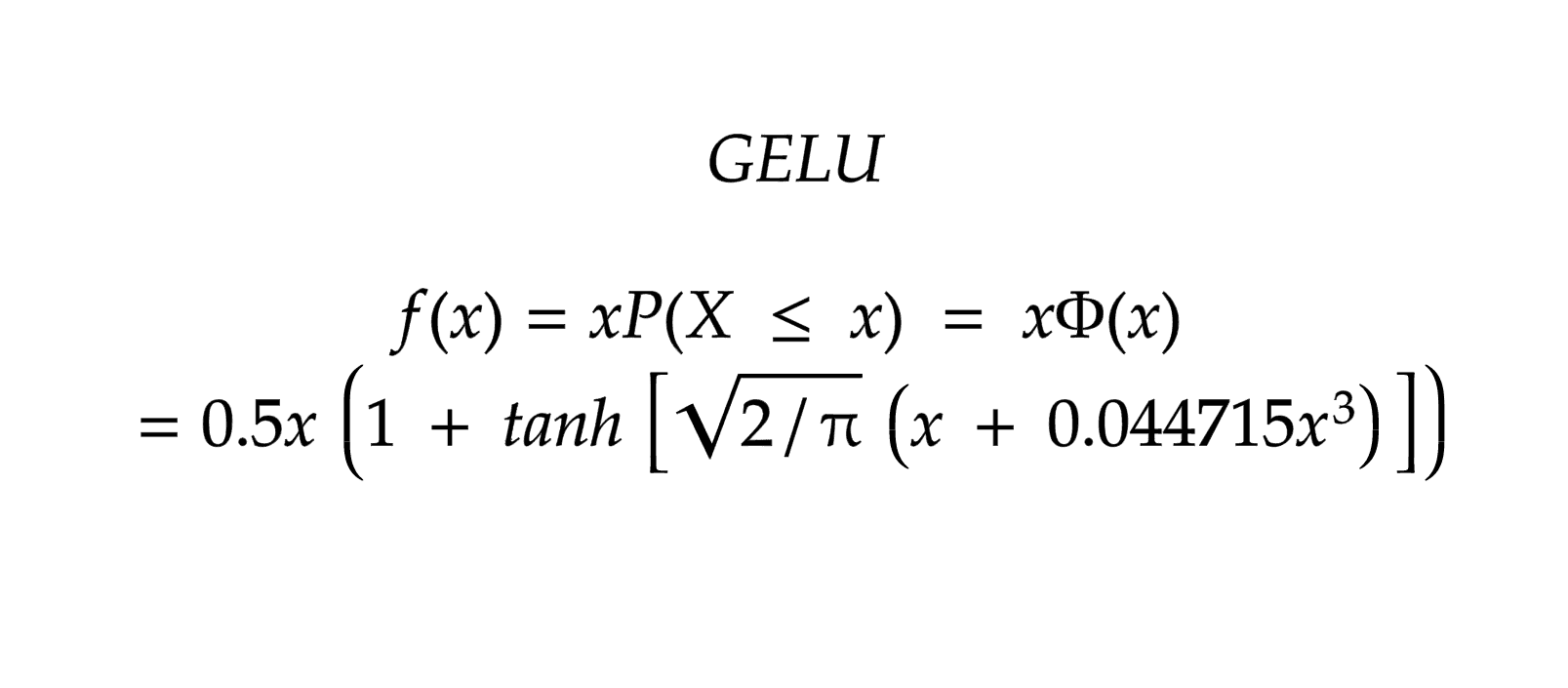 GELU formula