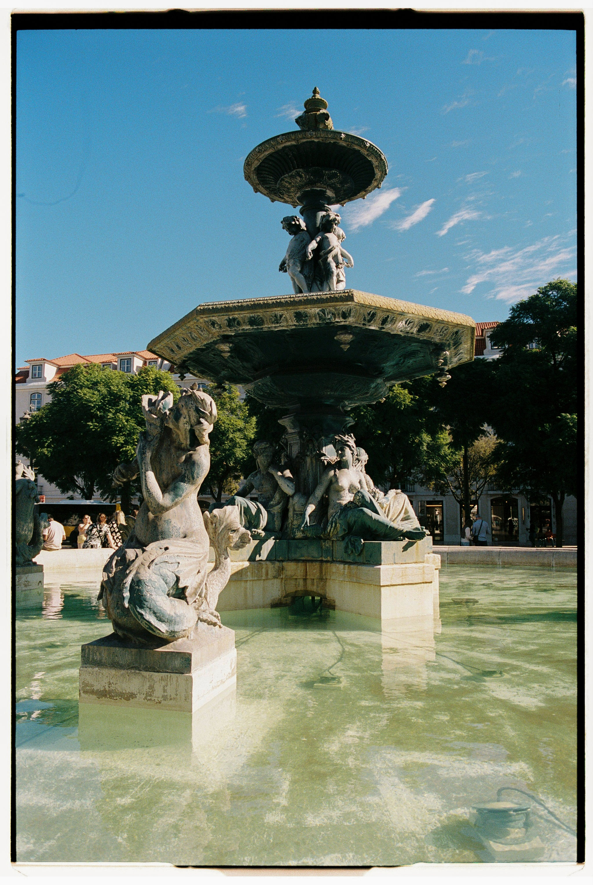 Woman with red hair covering mouth with hair
