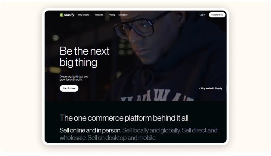 shopify homepage