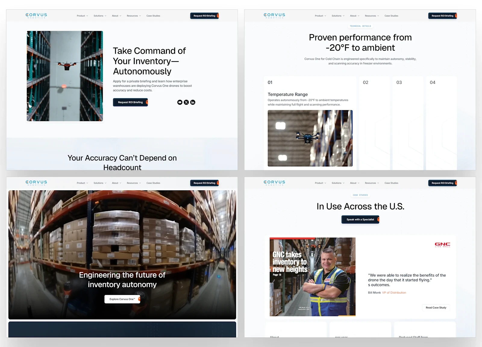 Corvus Robotics — Website design