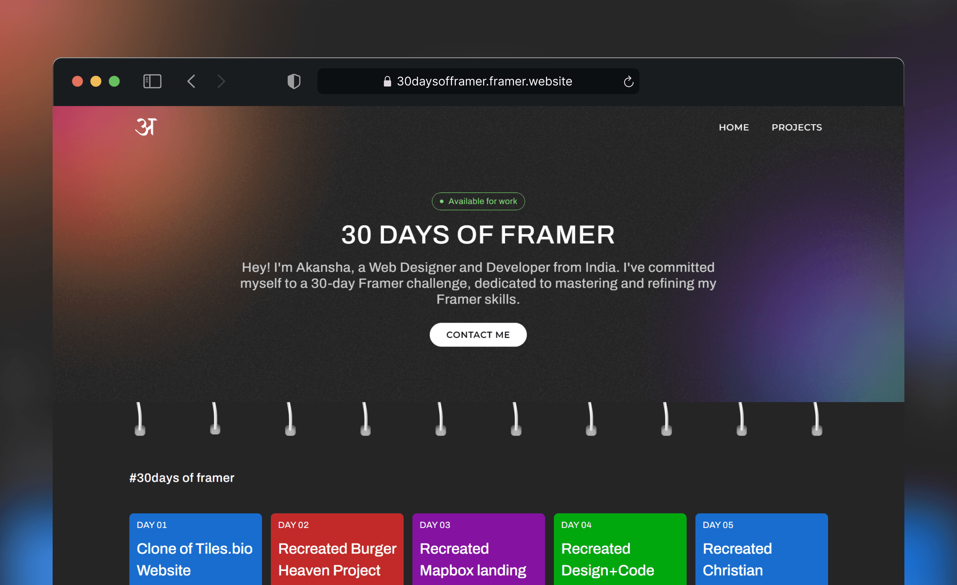 30 Days of Framer Challenge Thumbnail