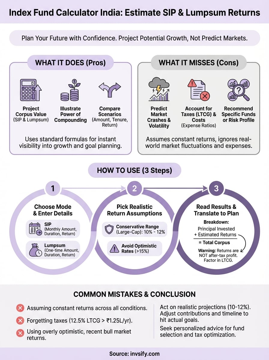 index fund calculator india infographic