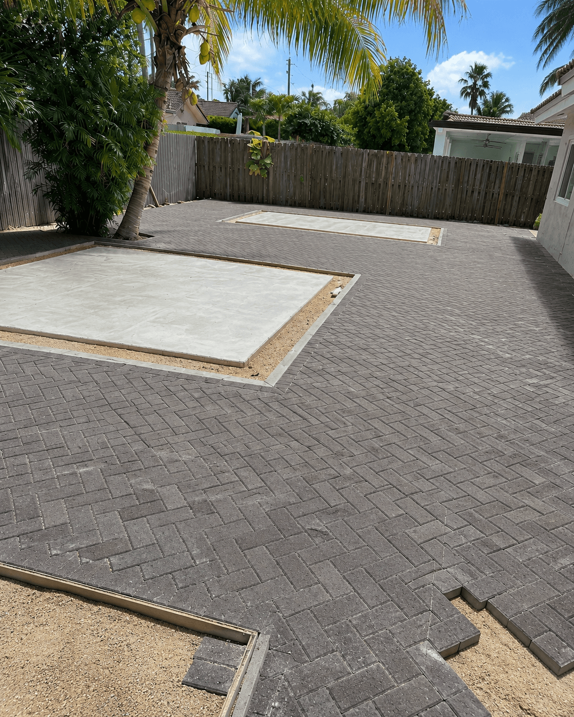 partial patio remodelation process