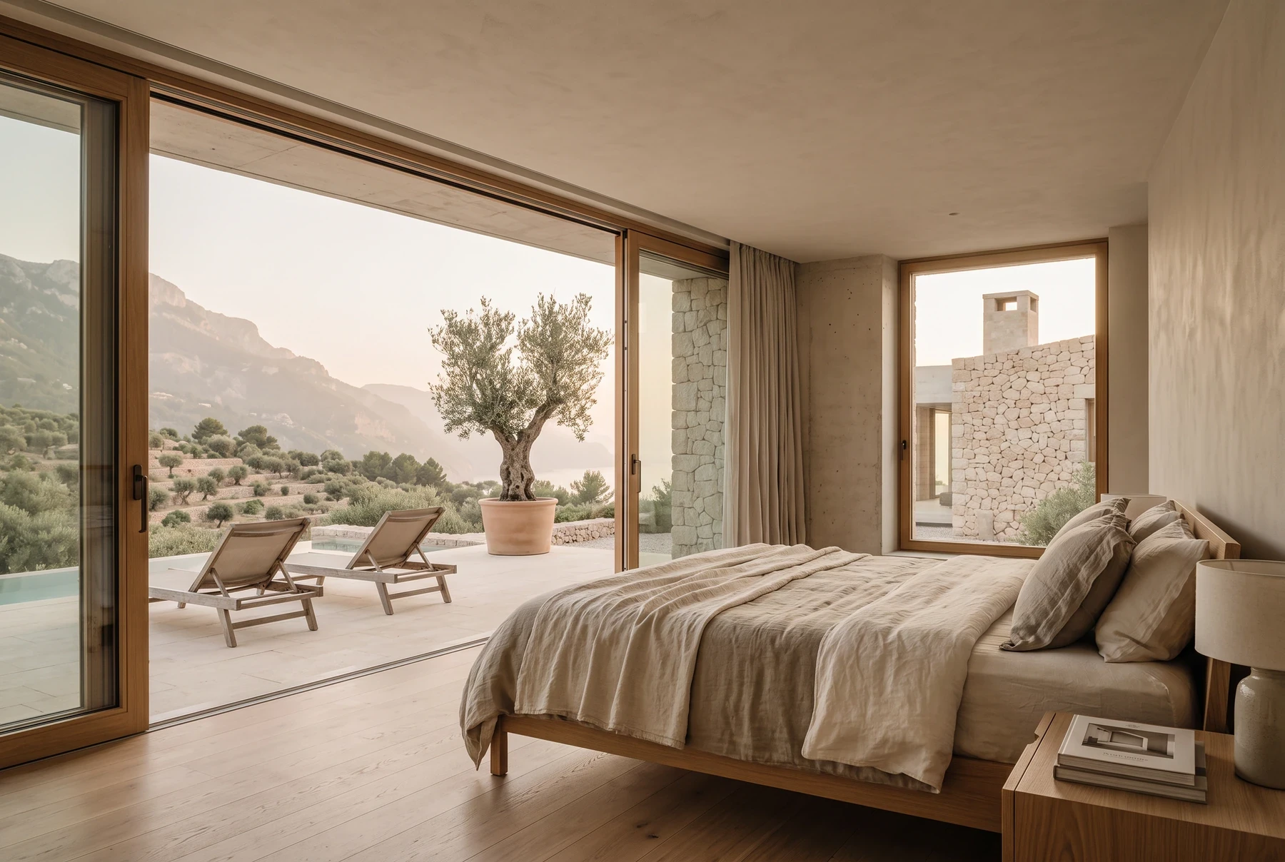 Principal bedroom opening to a private terrace