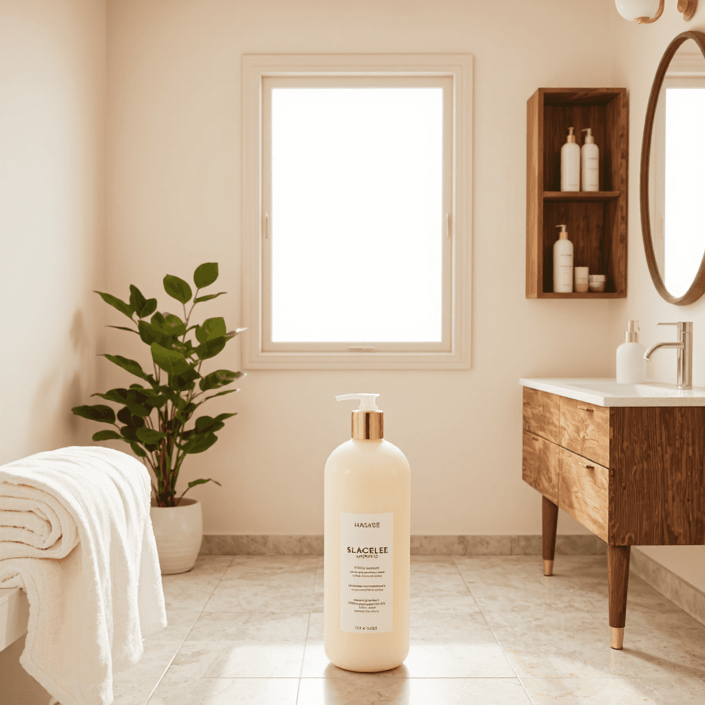 product photography of bottle of shampoo