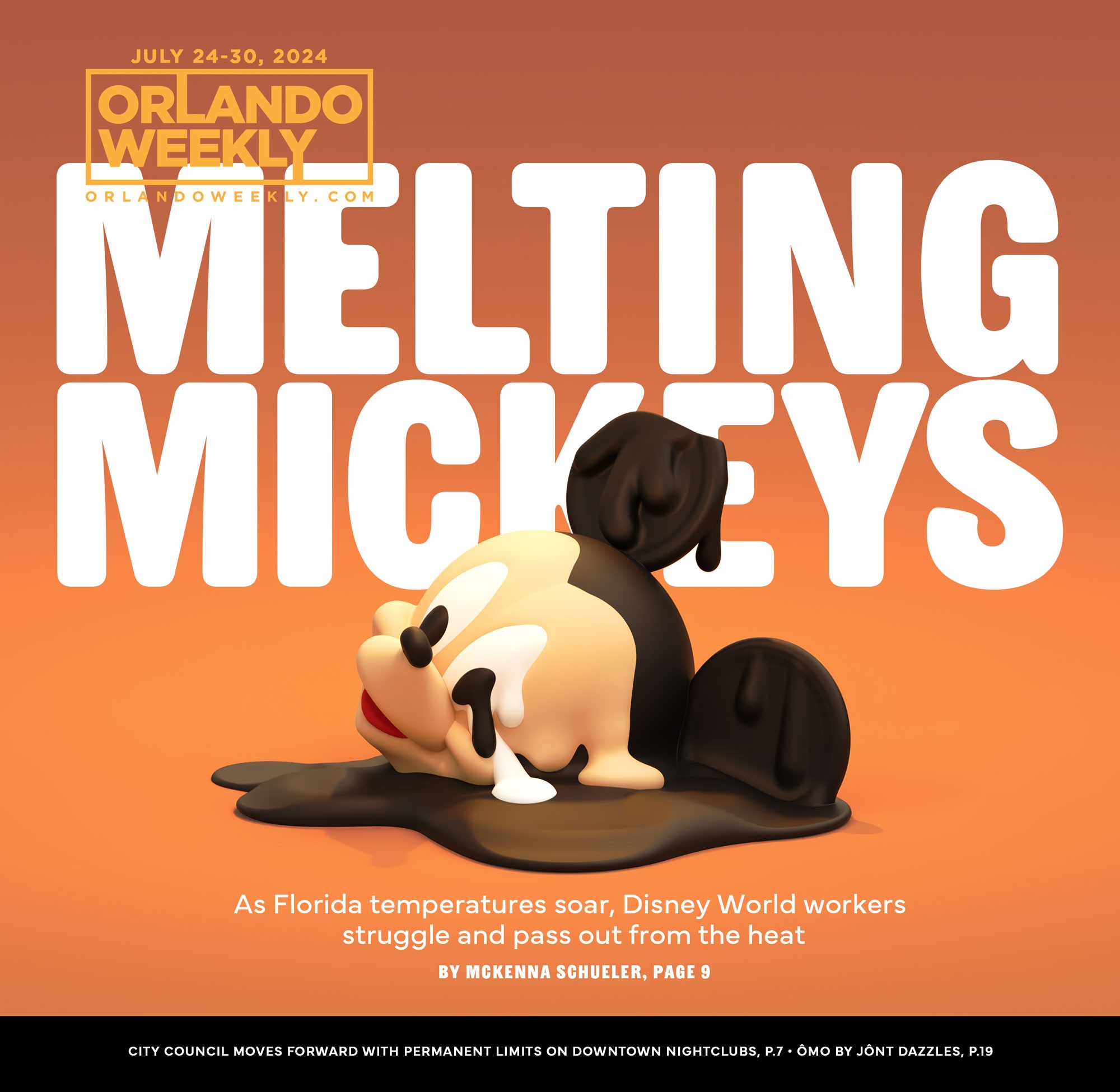 Cover for Orlando Wekly depicting a melting Mickey