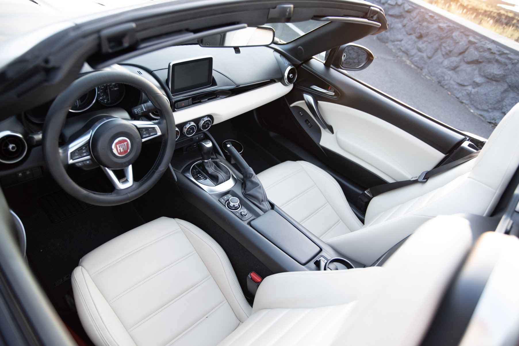 Black Fiat 124 Spider For Rent In Kona On Big Island of Hawaii