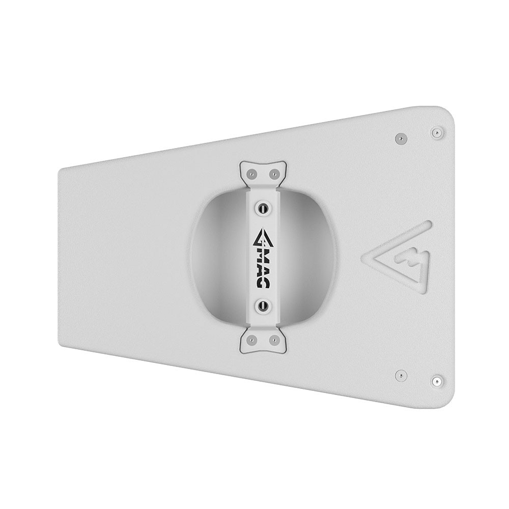 White audio speaker with handle and "MAG" logo