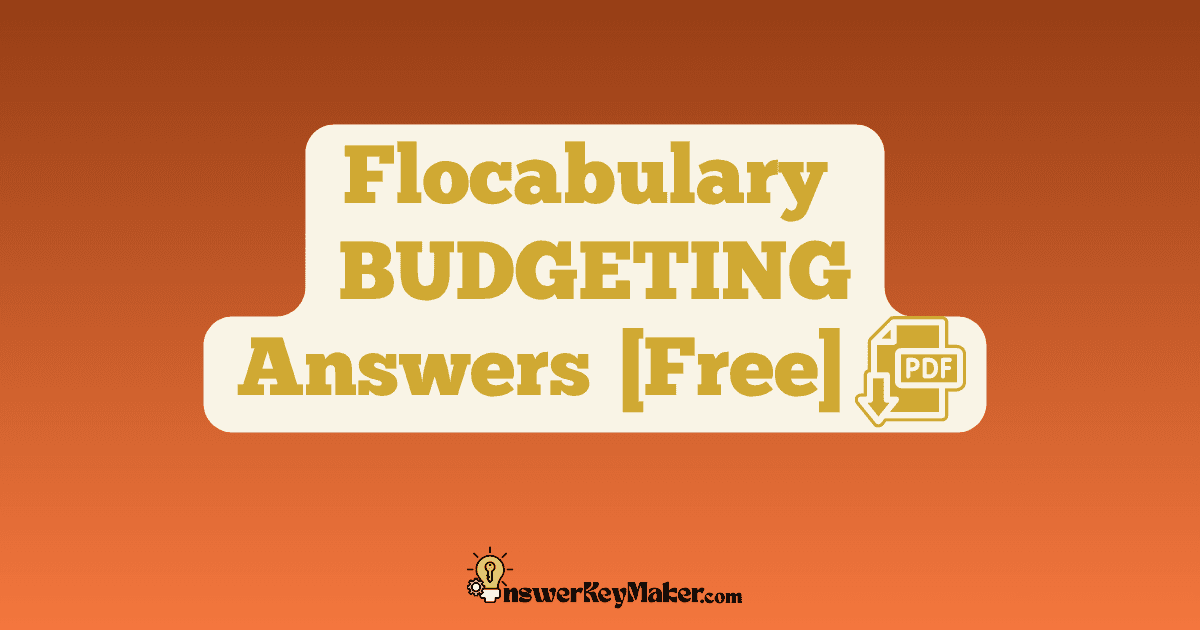 Download Flocabulary BUDGETING Quiz, Read & Respond Answer Key PDF for Free.