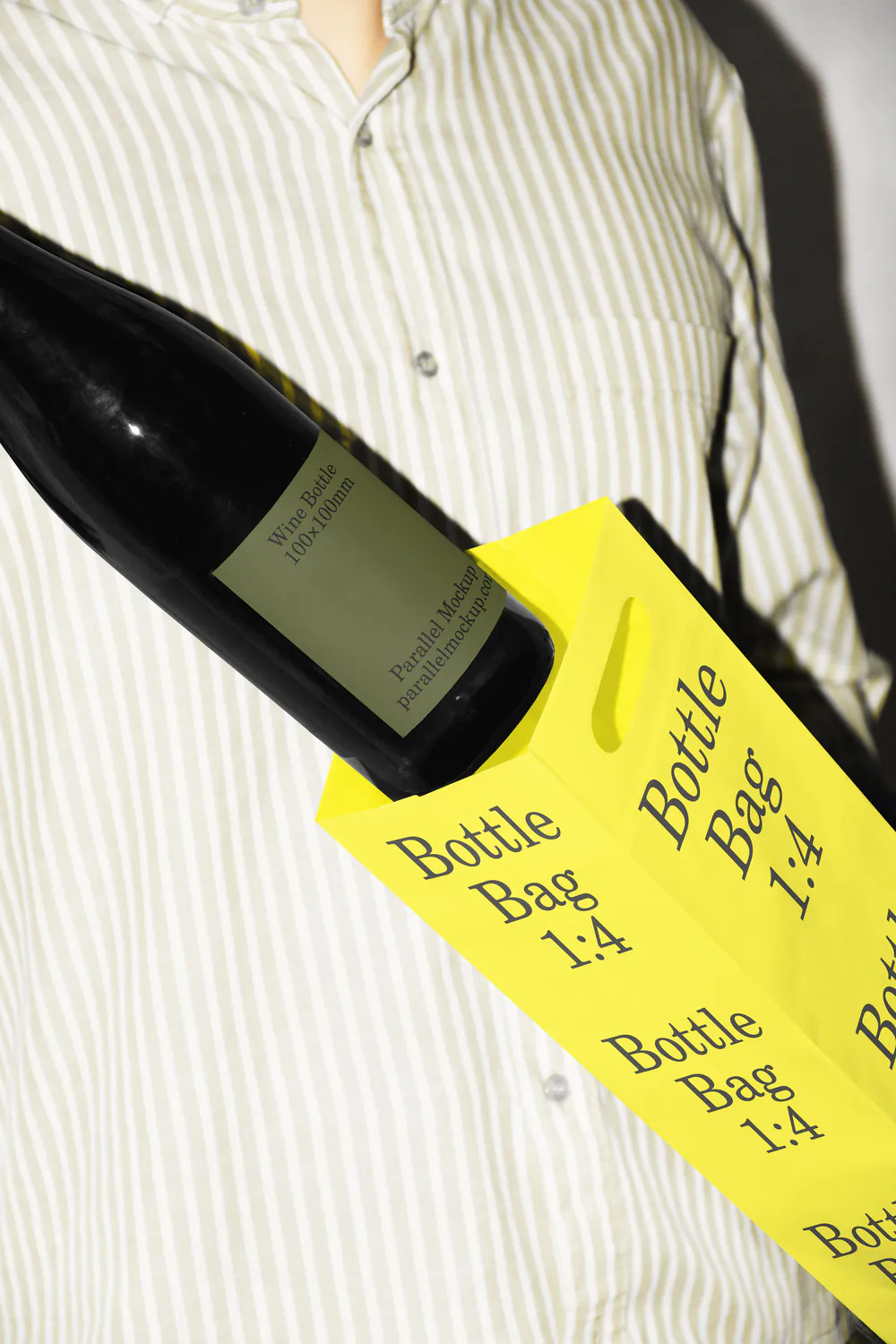 A close-up of a handheld device in a colorful case, attached to a person's shirt or strap.