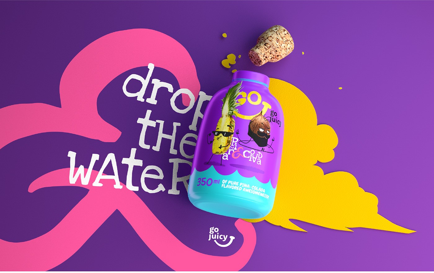 Pineapple and coconut flavoured water bottle