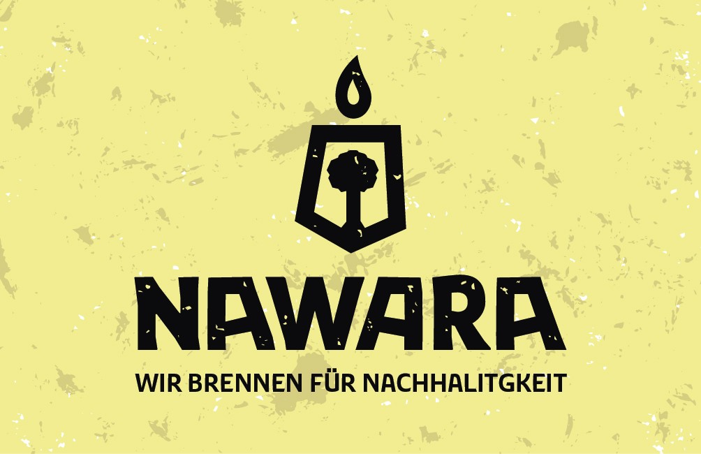 Logo von Nawara mit Claim Wir brennen für Nachhaltigkeit