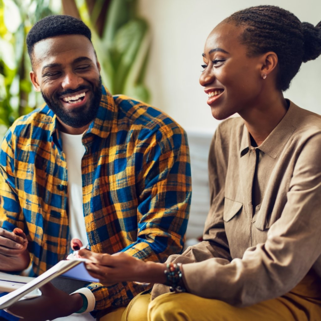 Engaged couple during their spouse visa interview, showcasing their genuine relationship.
