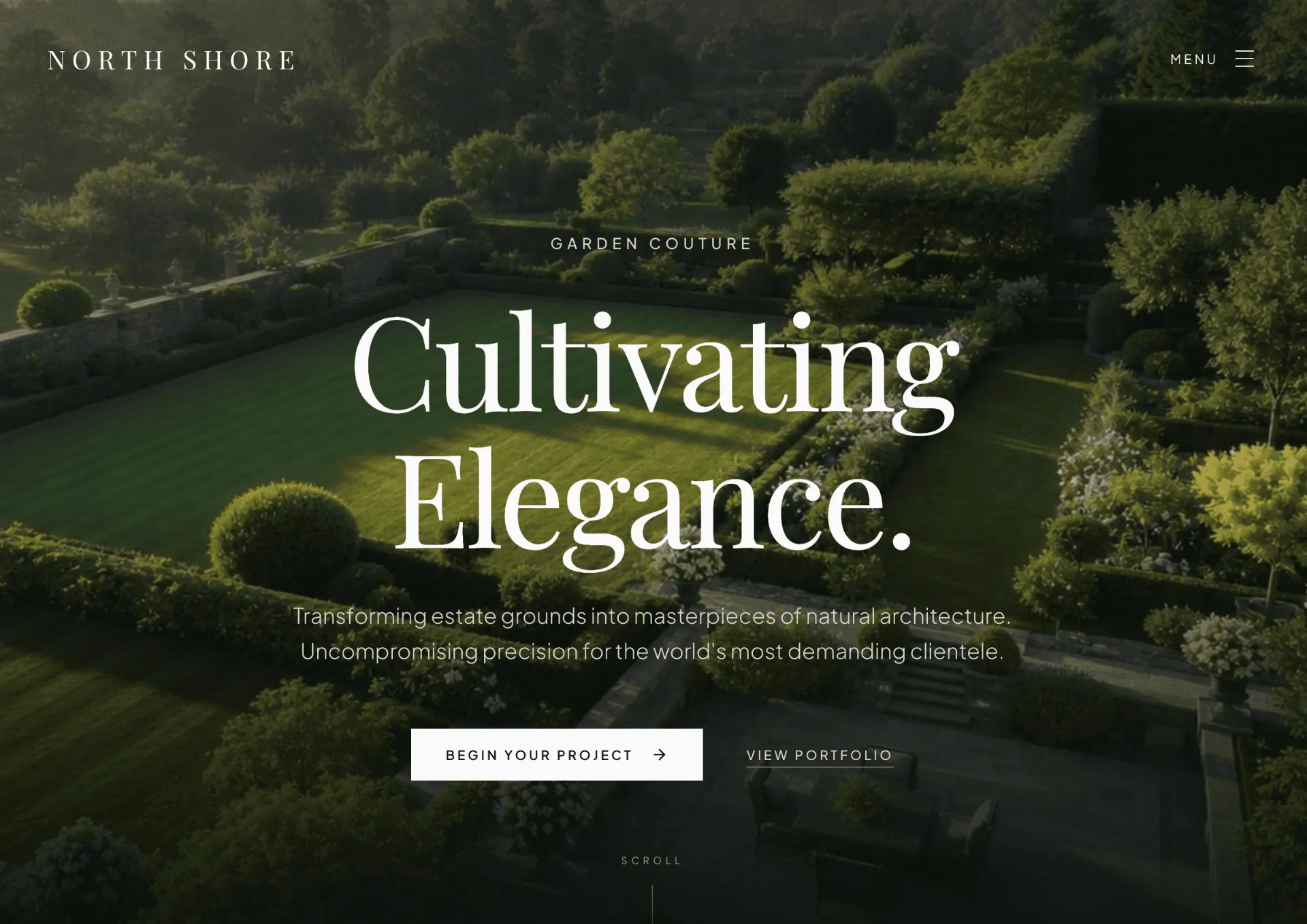 SplitScreen custom web design mockup for a local landscaping service.