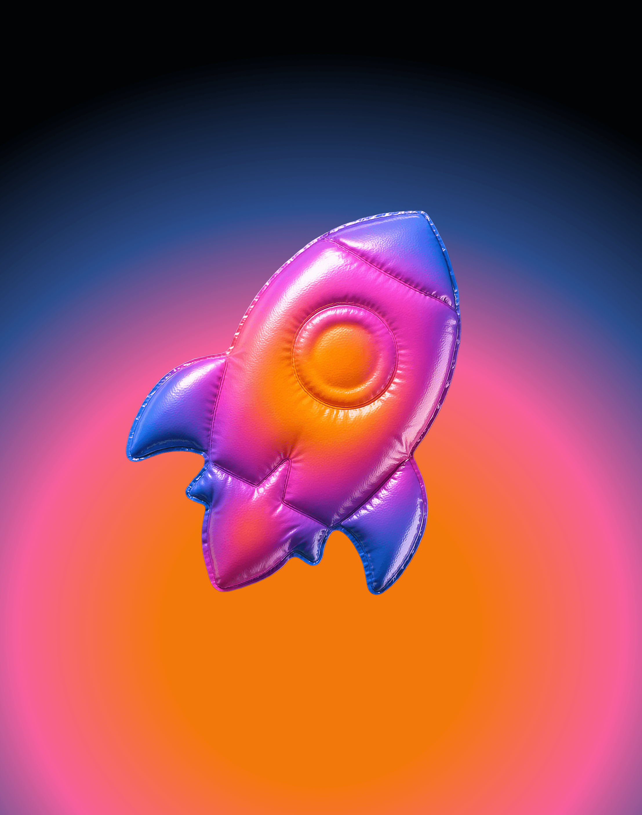 A vibrant, stylized rocket ship symbolizing the rapid growth achieved through fast market research insights.