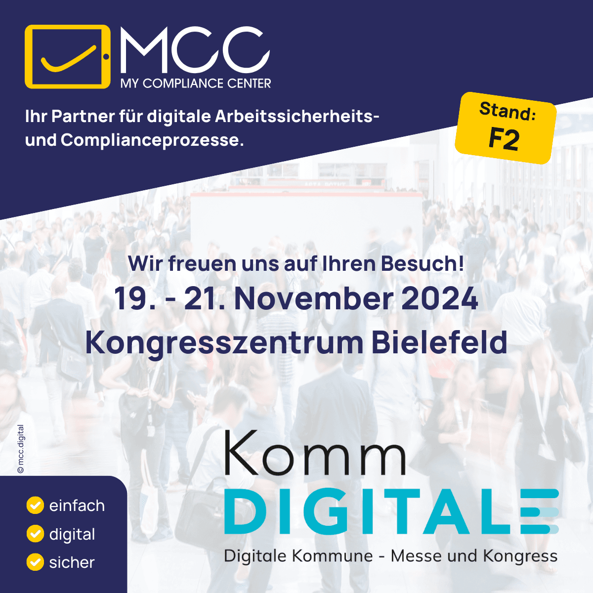 MCC auf der KommDigitale vom 19. - 21. November 2024 im Kongresszentrum Bielefeld