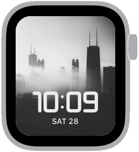 city in fog Apple Watch face preview 5 featuring modern.