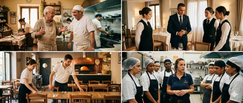 Diversi ambienti ristorativi: dalla trattoria al ristorante, dalla pizzeria alla catena