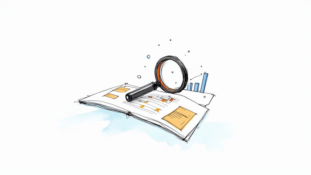 A collage of data sources like analytics dashboards, survey forms, and people in an interview setting.