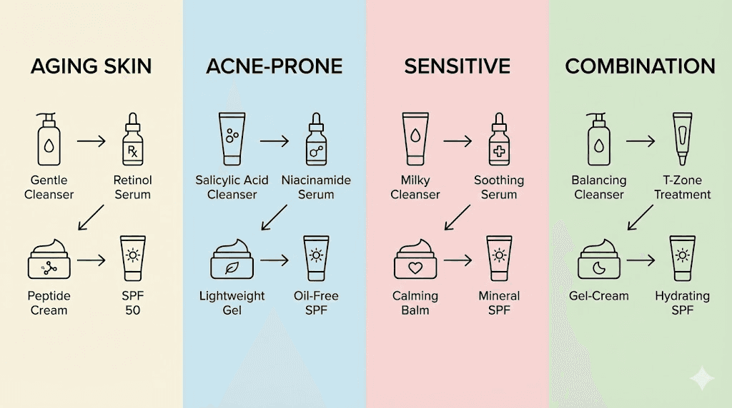 Copper peptide skincare routines customized for different skin types