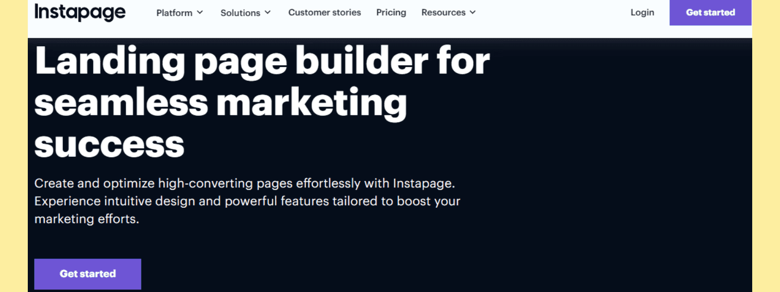 Instapage AI landing page creator