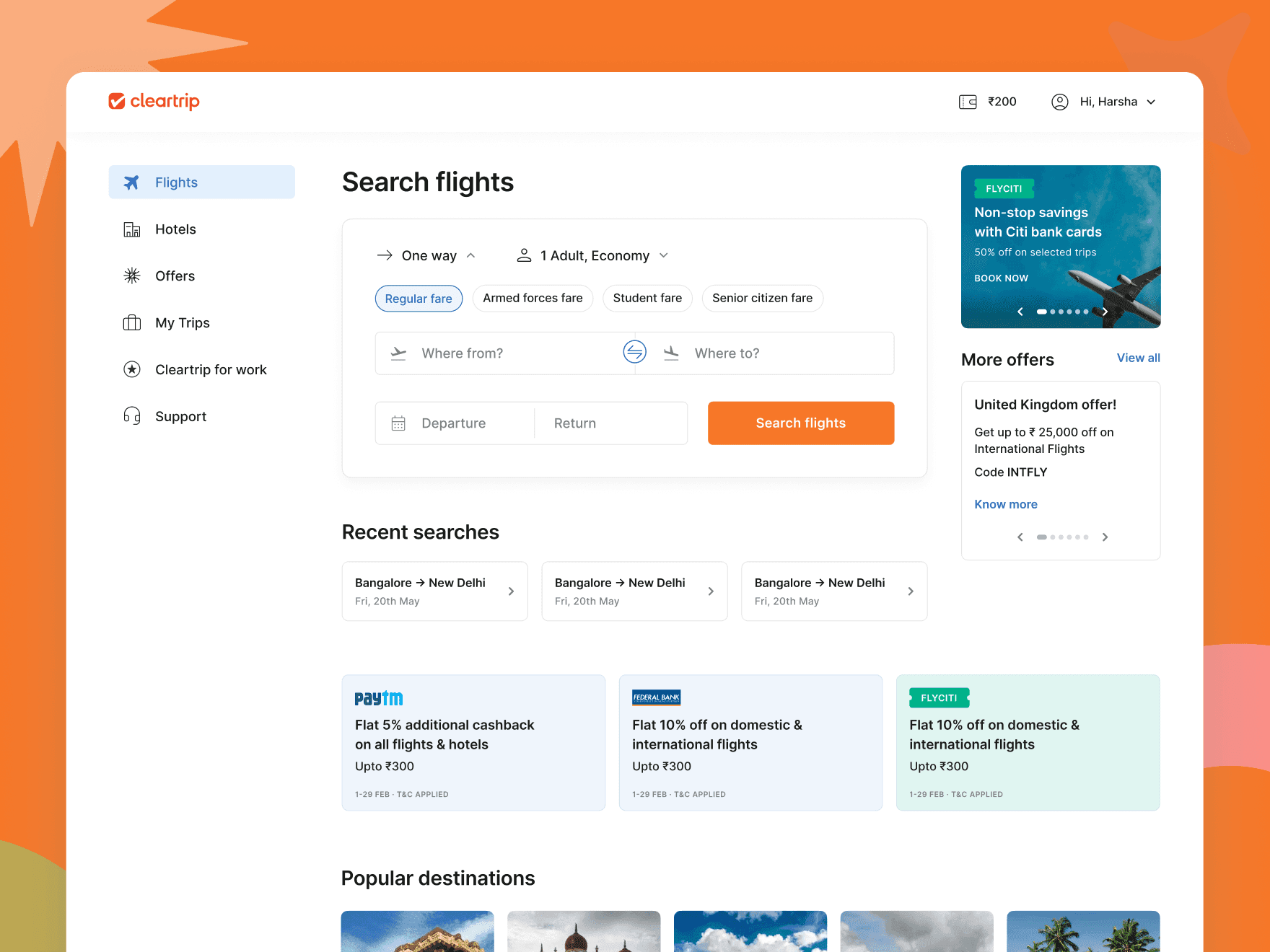 Cleartrip's Desktop Homepage Refresh