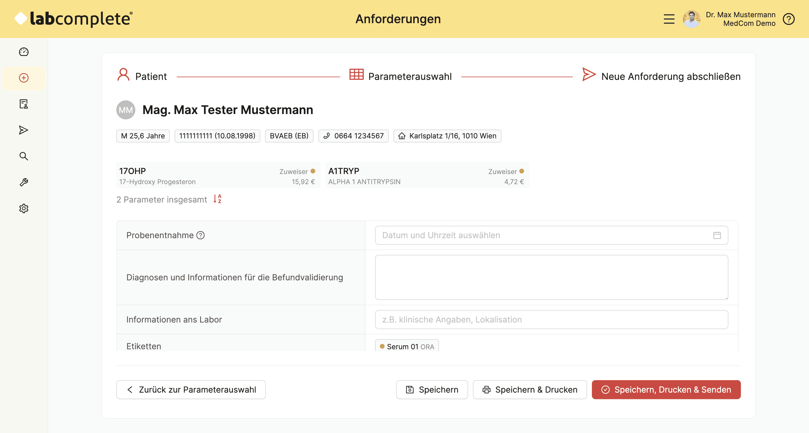 Labor request overview