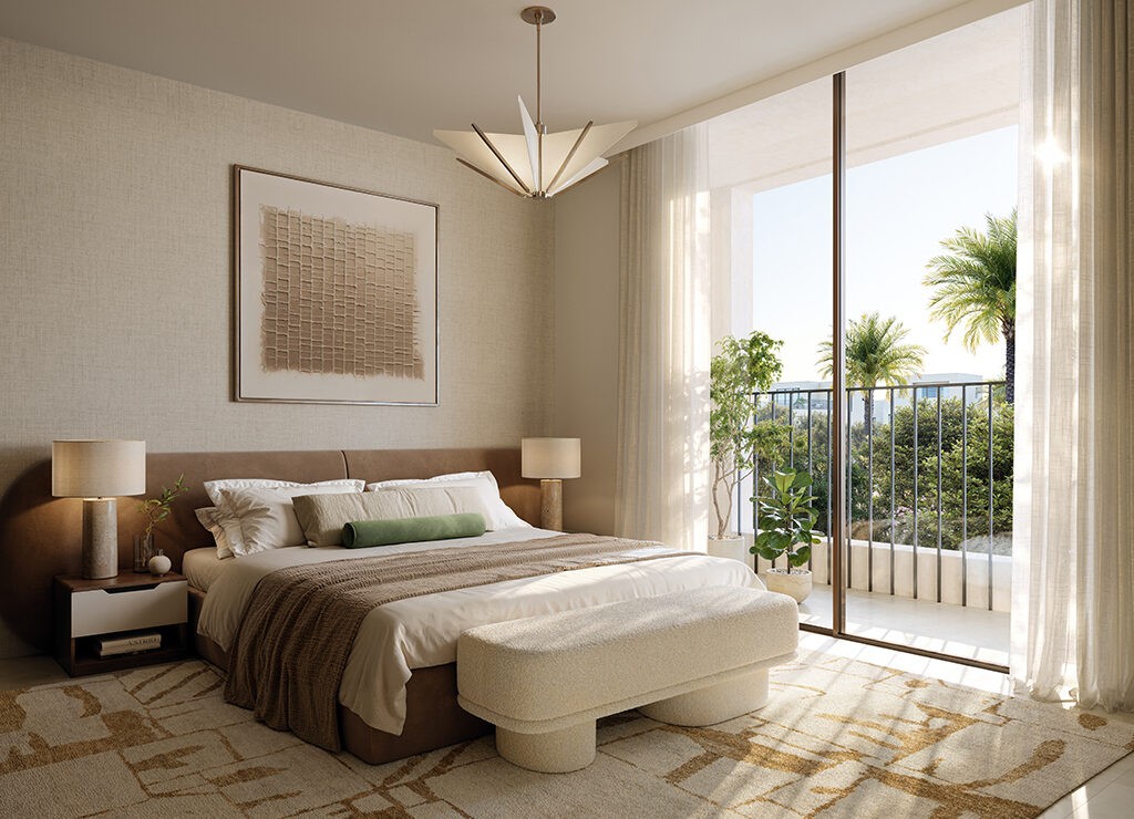 Master bedroom with private balcony. Trust our real estate expertise for homes at Salva the Heights.
