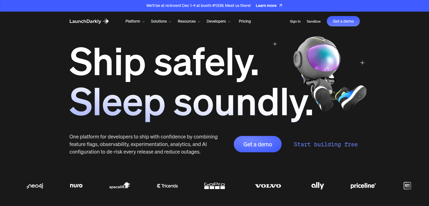 LaunchDarkly Dashboard Screen shot