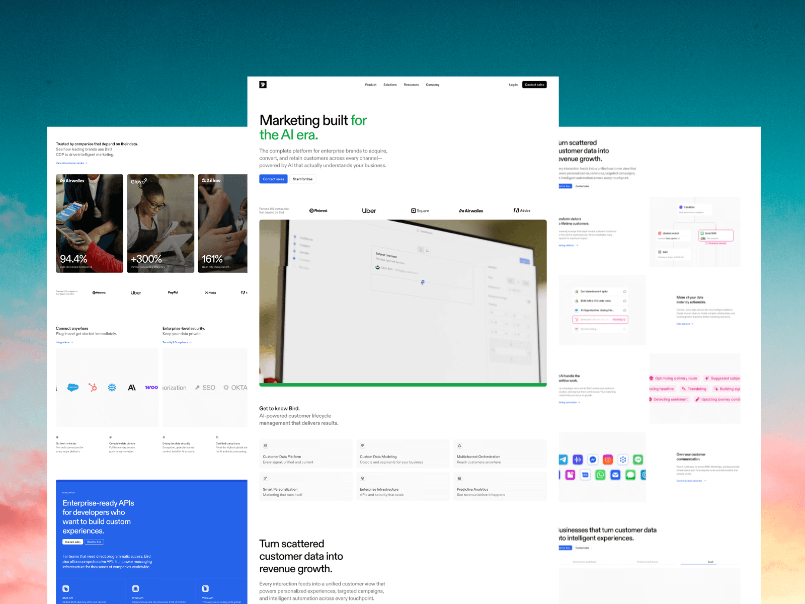 Bird.com Landing page