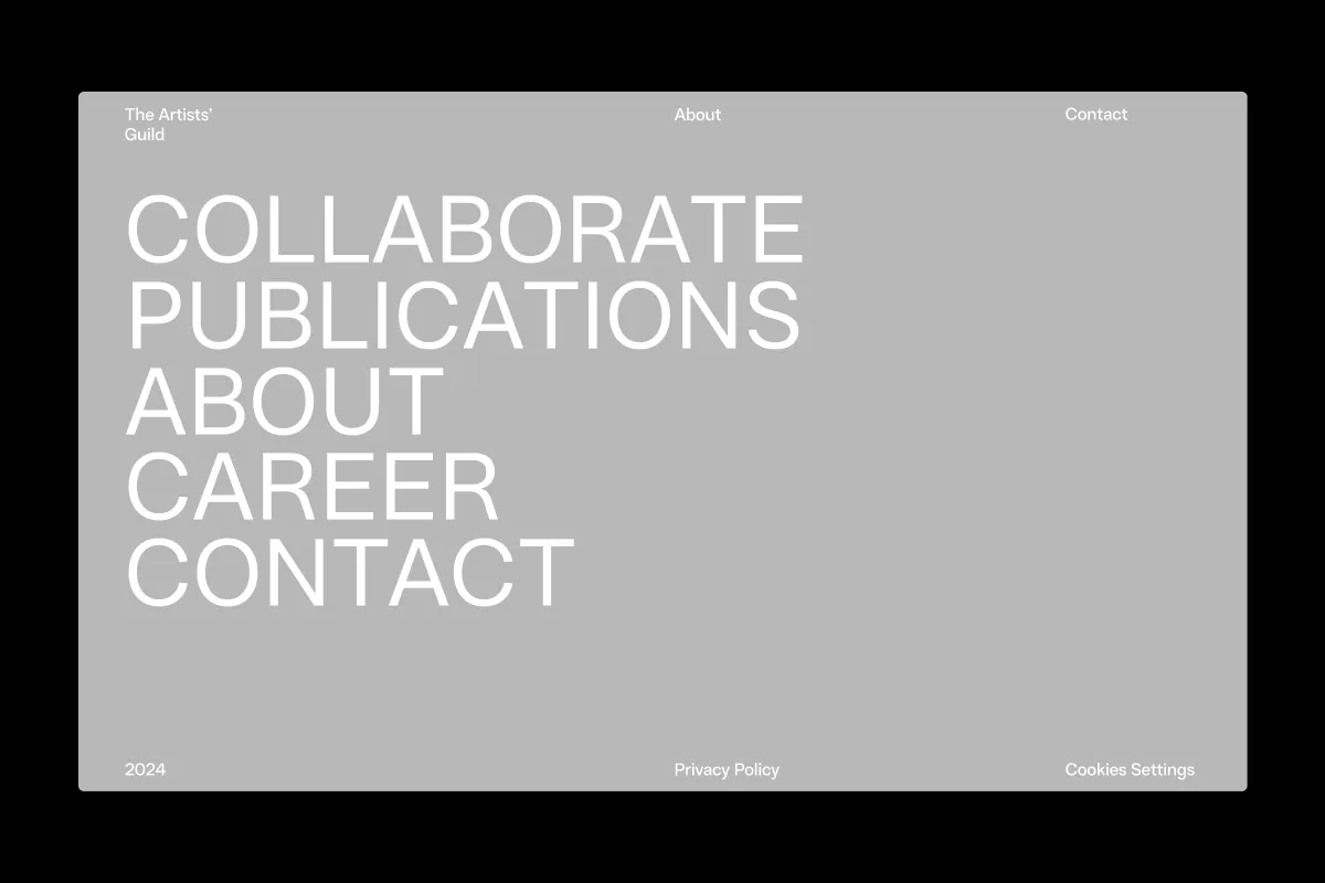 minimalist website interface with Resist Display